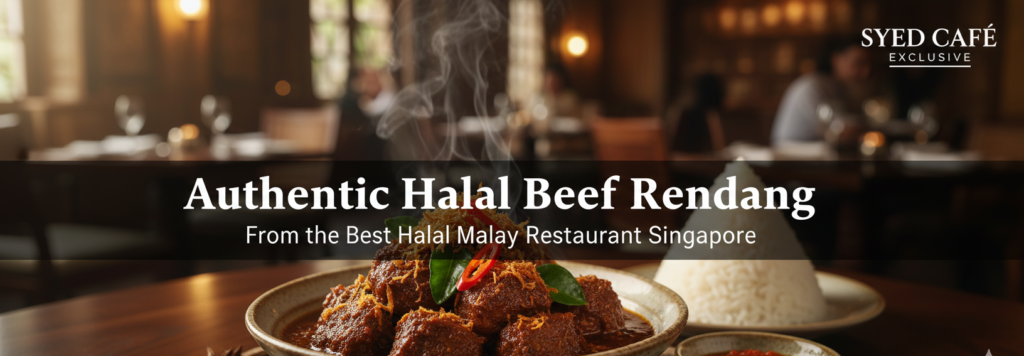 "Authentic halal beef rendang from the best halal malay restaurant singapore"